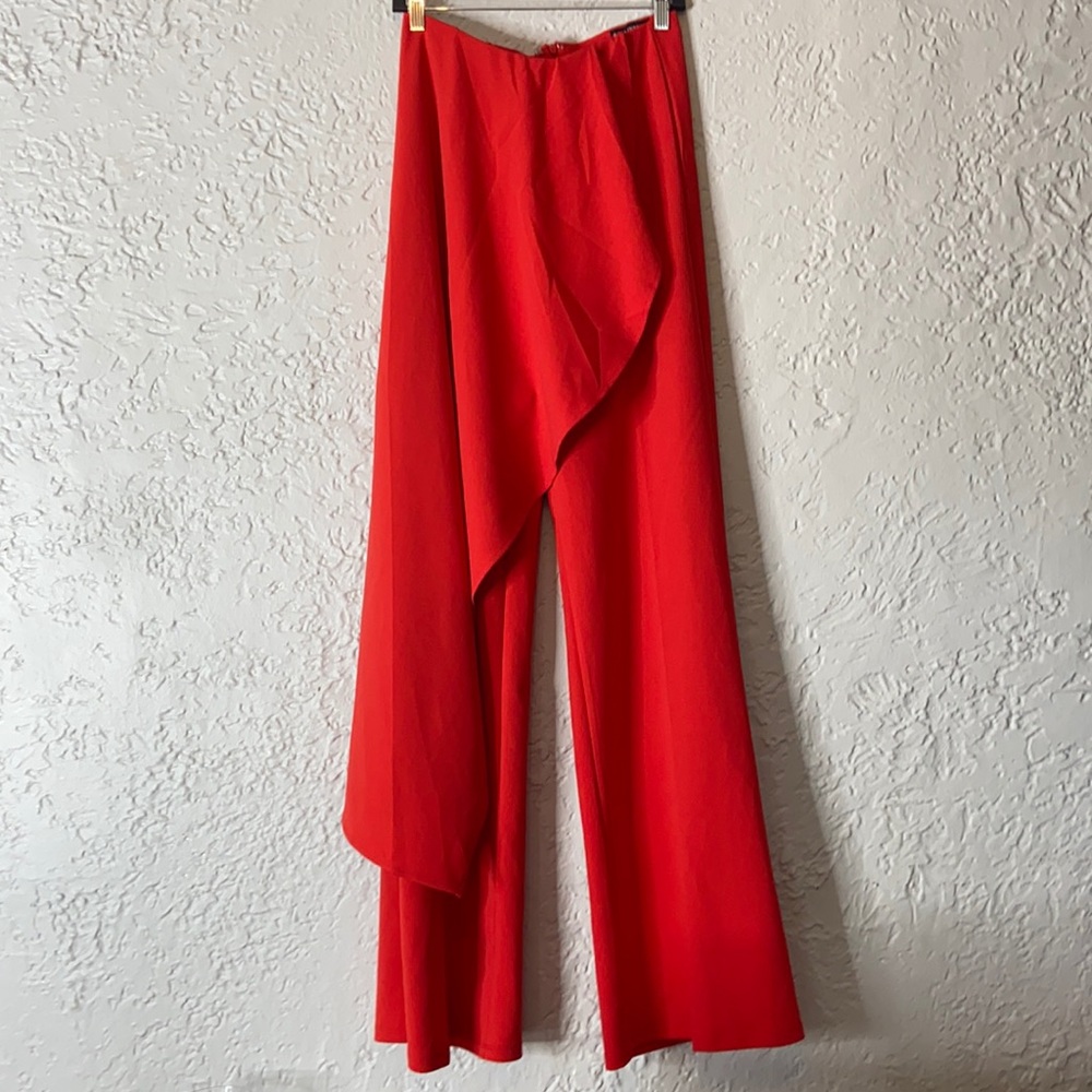 Dress pants with overlay in front